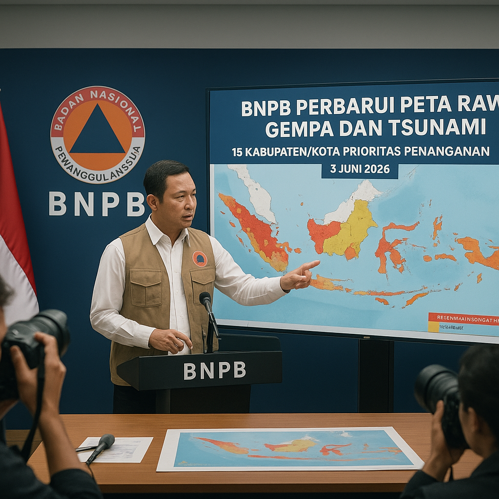BNPB Perbarui Peta Rawan Gempa dan Tsunami, 15 Kabupaten/Kota Prioritas Penanganan