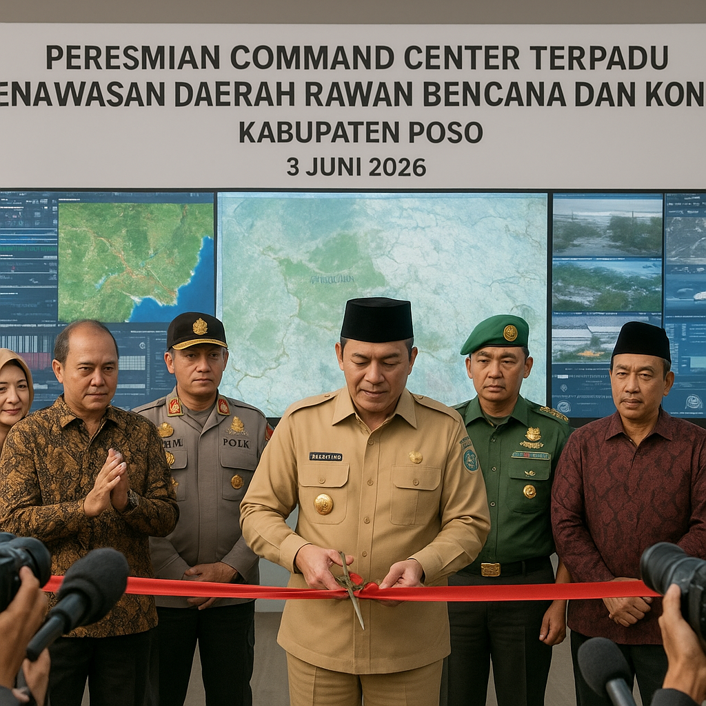 Bupati Poso Resmikan Command Center Pengawasan Daerah Rawan Bencana dan Konflik di Lore Lindu