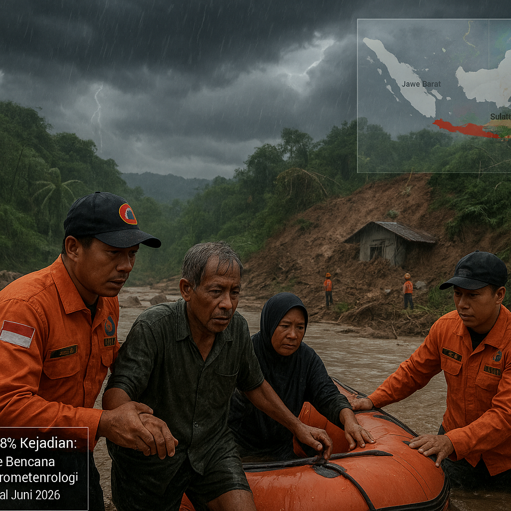 BNPB Catat Peningkatan Bencana Hidrometeorologi di Awal Juni, Terbanyak di Jawa dan Sulawesi