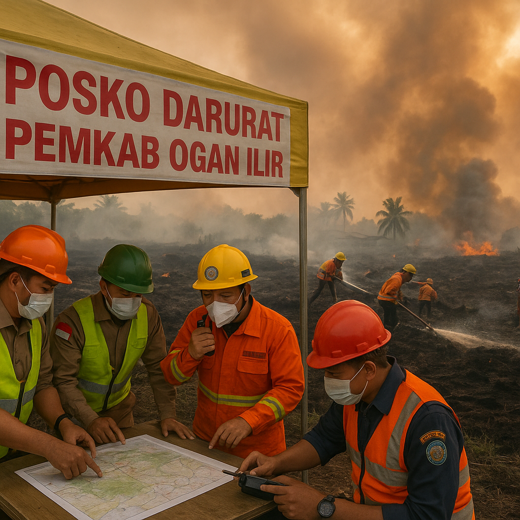 Kebakaran Lahan di Ogan Ilir Sumsel Meluas, Pemkab Siagakan Posko Darurat