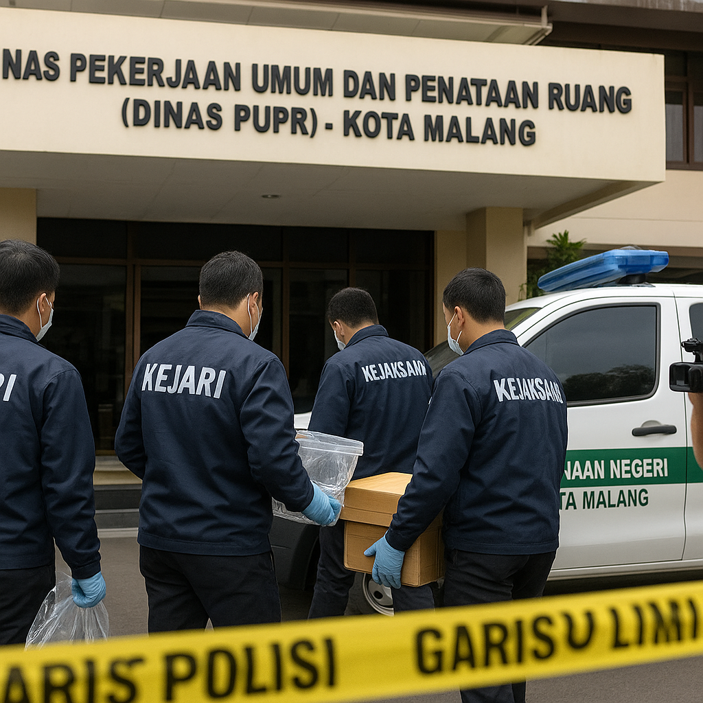 Terkait Dugaan Proyek Fiktif, Kejari Kota Malang Geledah Kantor Dinas PUPR