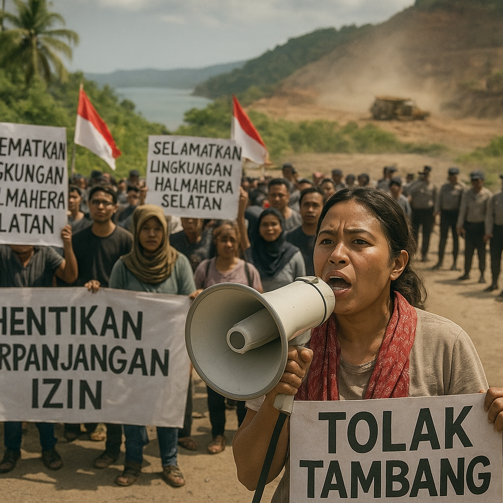 Aksi Unjuk Rasa Tolak Kebijakan Tambang Ancam Stabilitas di Halmahera Selatan