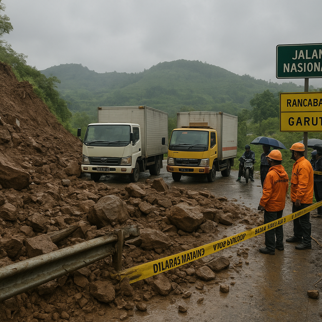 Penutupan Jalan Nasional Akibat Longsor di Garut Putuskan Akses Logistik Tiga Kecamatan
