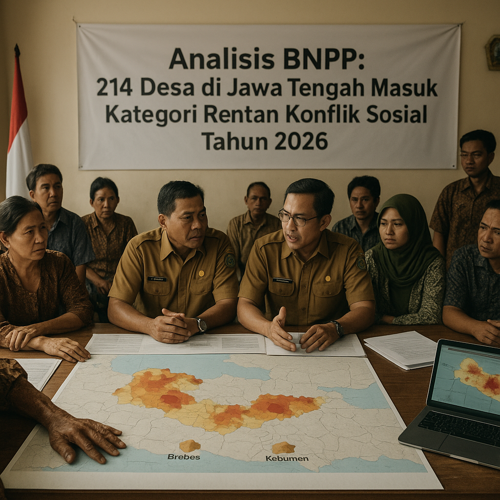 Analisis BNPP: 214 Desa di Jawa Tengah Masuk Kategori Rentan Konflik Sosial Tahun 2026