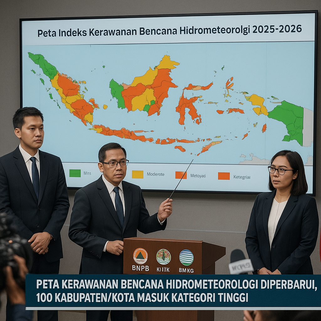 Peta Kerawanan Bencana Hidrometeorologi Diperbarui, 100 Kabupaten/Kota Masuk Kategori Tinggi
