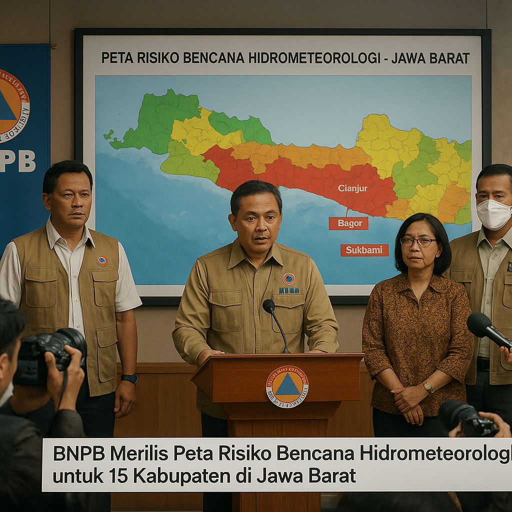 BNPB Merilis Peta Risiko Bencana Hidrometeorologi untuk 15 Kabupaten di Jawa Barat