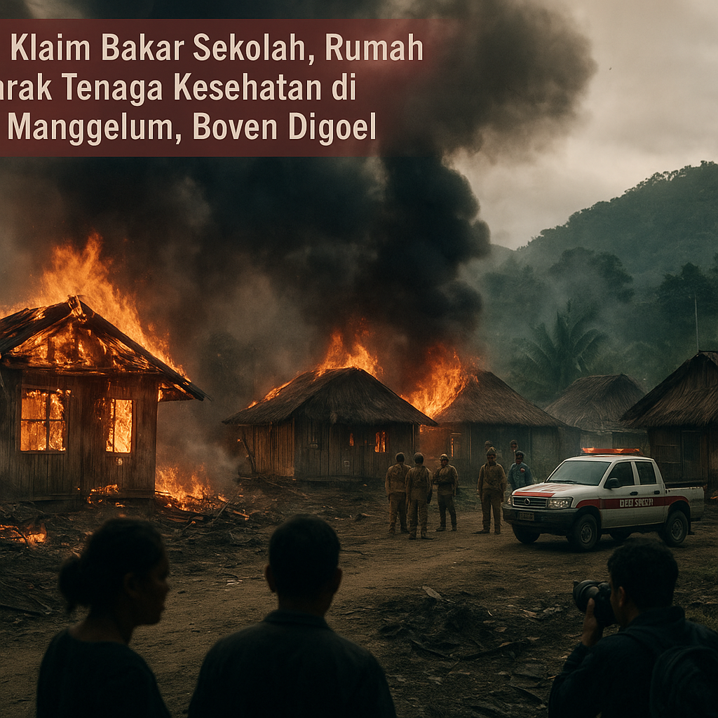 TPNPB Klaim Bakar Sekolah, Rumah dan Barak Tenaga Kesehatan di Distrik Manggelum, Boven Digoel