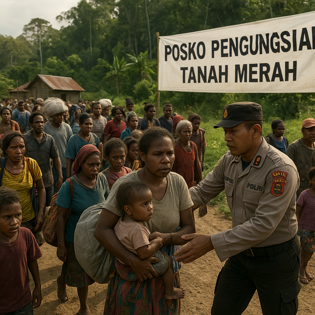 Diteror KKB, Ratusan Warga Boven Digoel Mengungsi