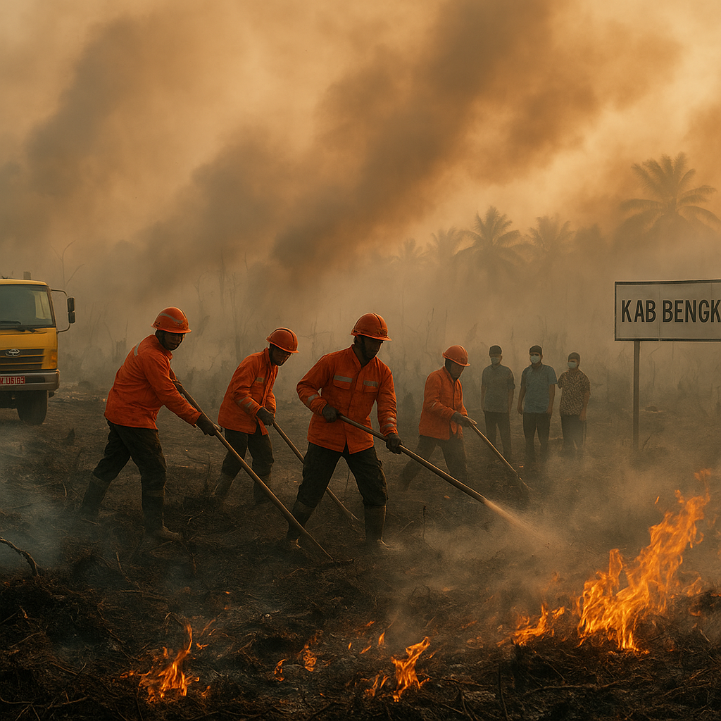 Kebakaran Hutan dan Lahan Meluas di 5 Kecamatan Kabupaten Bengkalis, Riau
