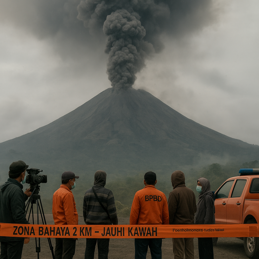 Gunung Ibu Erupsi Setinggi 500 Meter, Warga Diminta Jauhi Kawah