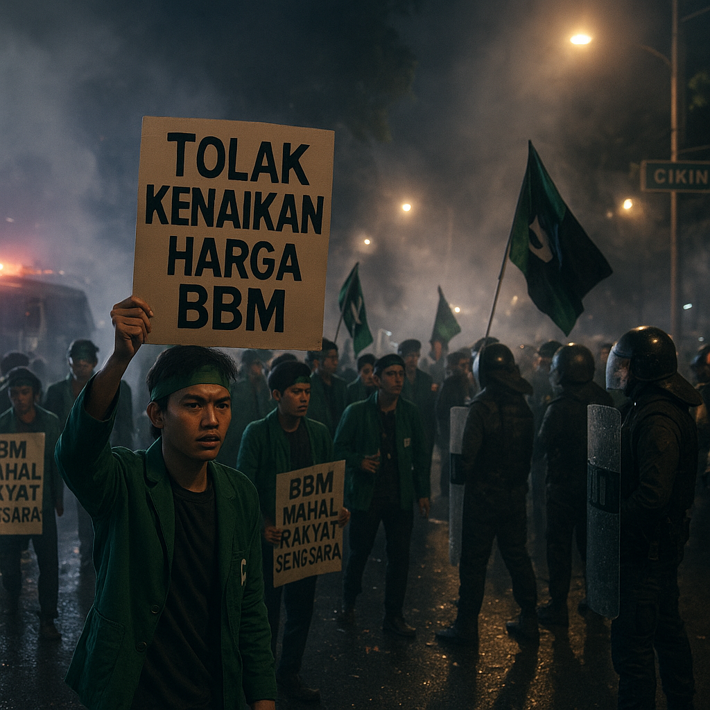 Demo Kenaikan Harga BBM di Cikini Bubar Rabu Malam, HMI Siapkan Aksi Lanjutan Kamis Sore