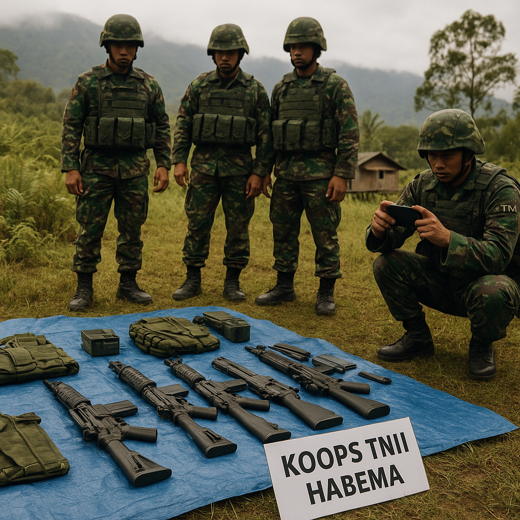 Koops TNI Habema Sita Sejumlah Senjata Diduga Milik TPNPB OPM