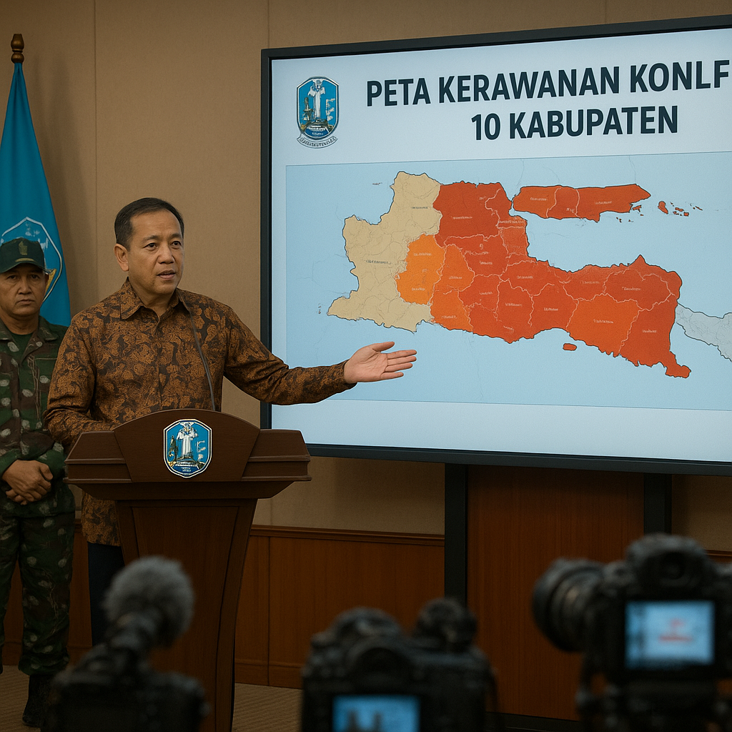 Pemprov Jatim Rilis Peta Rawan Konflik Sosial di 10 Kabupaten