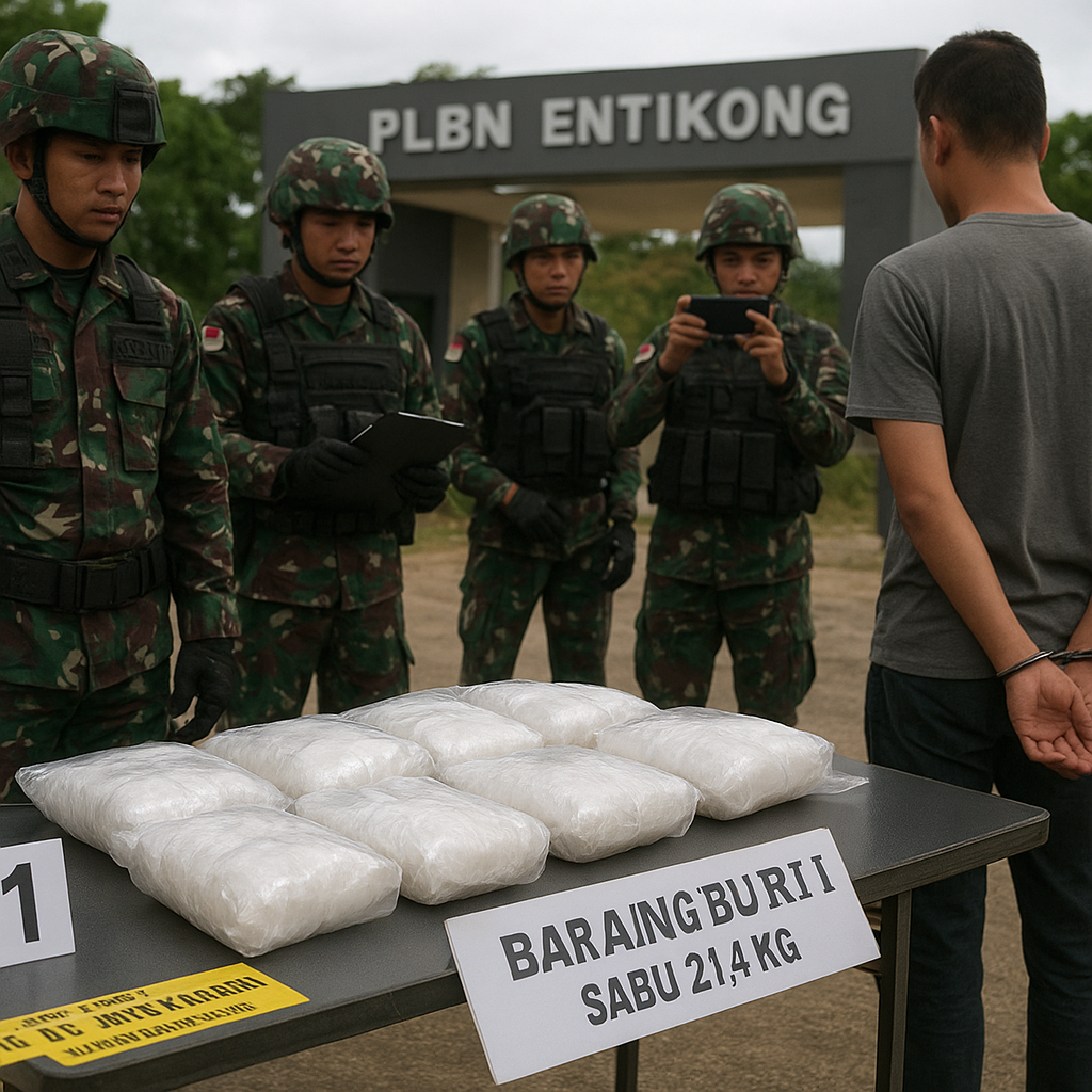 Gagalkan Peredaran Narkoba Skala Besar, Kodam XII/Tpr Amankan 21,4 Kg Sabu di Perbatasan Kalbar