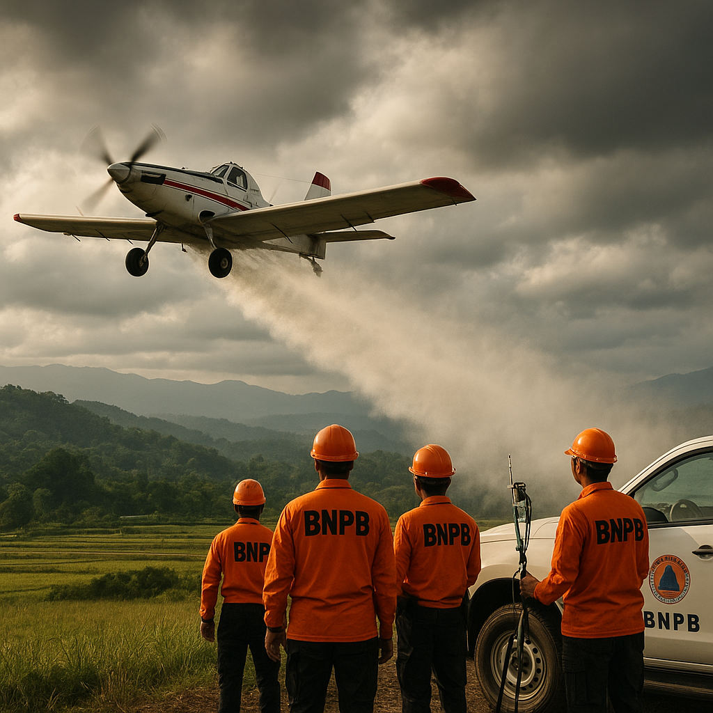 BNPB Tabur 11 Ton Garam Lewat OMC Selama Delapan Hari di Aceh, Siaga Hadapi Karhutla