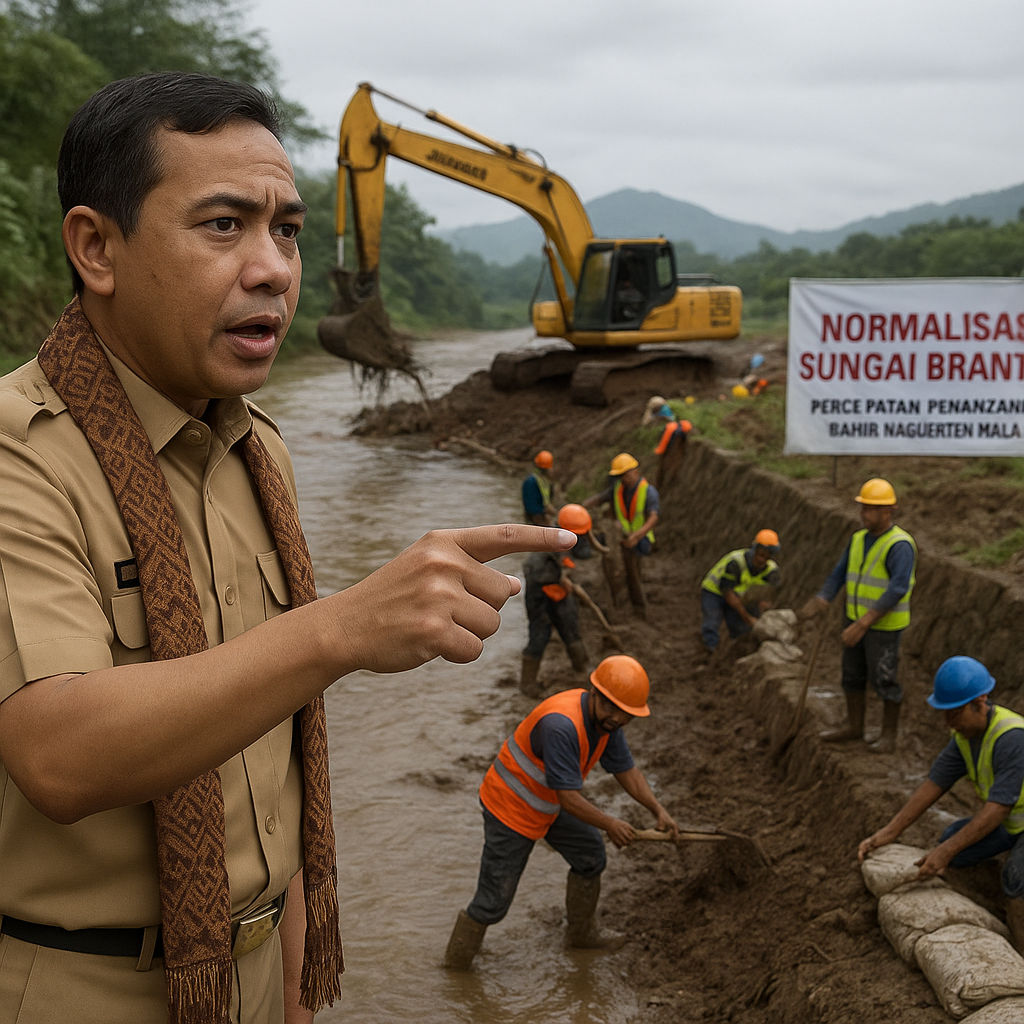 Bupati Malang Raya Instruksikan Percepatan Normalisasi Sungai Brantas