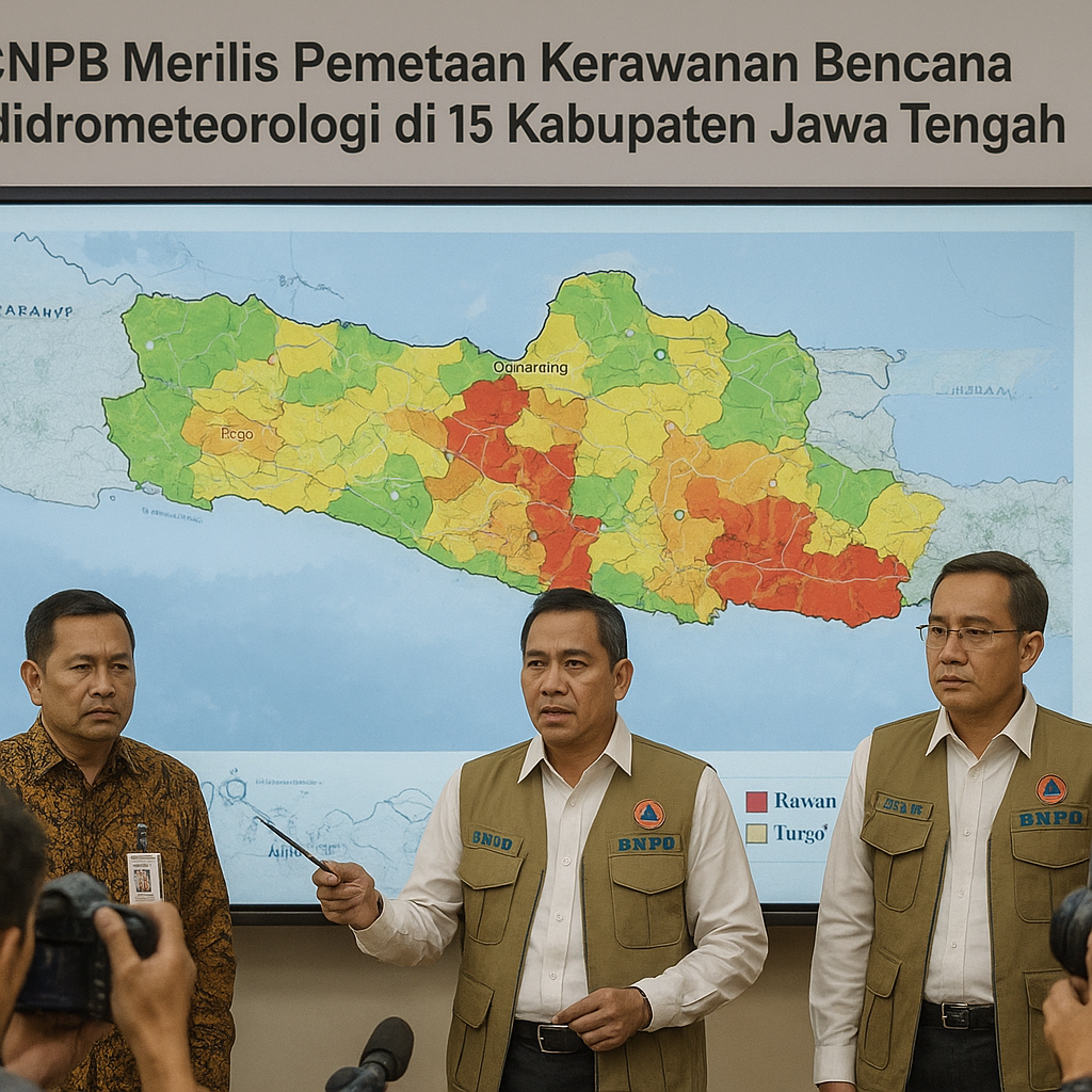 BNPB Merilis Pemetaan Kerawanan Bencana Hidrometeorologi di 15 Kabupaten Jawa Tengah