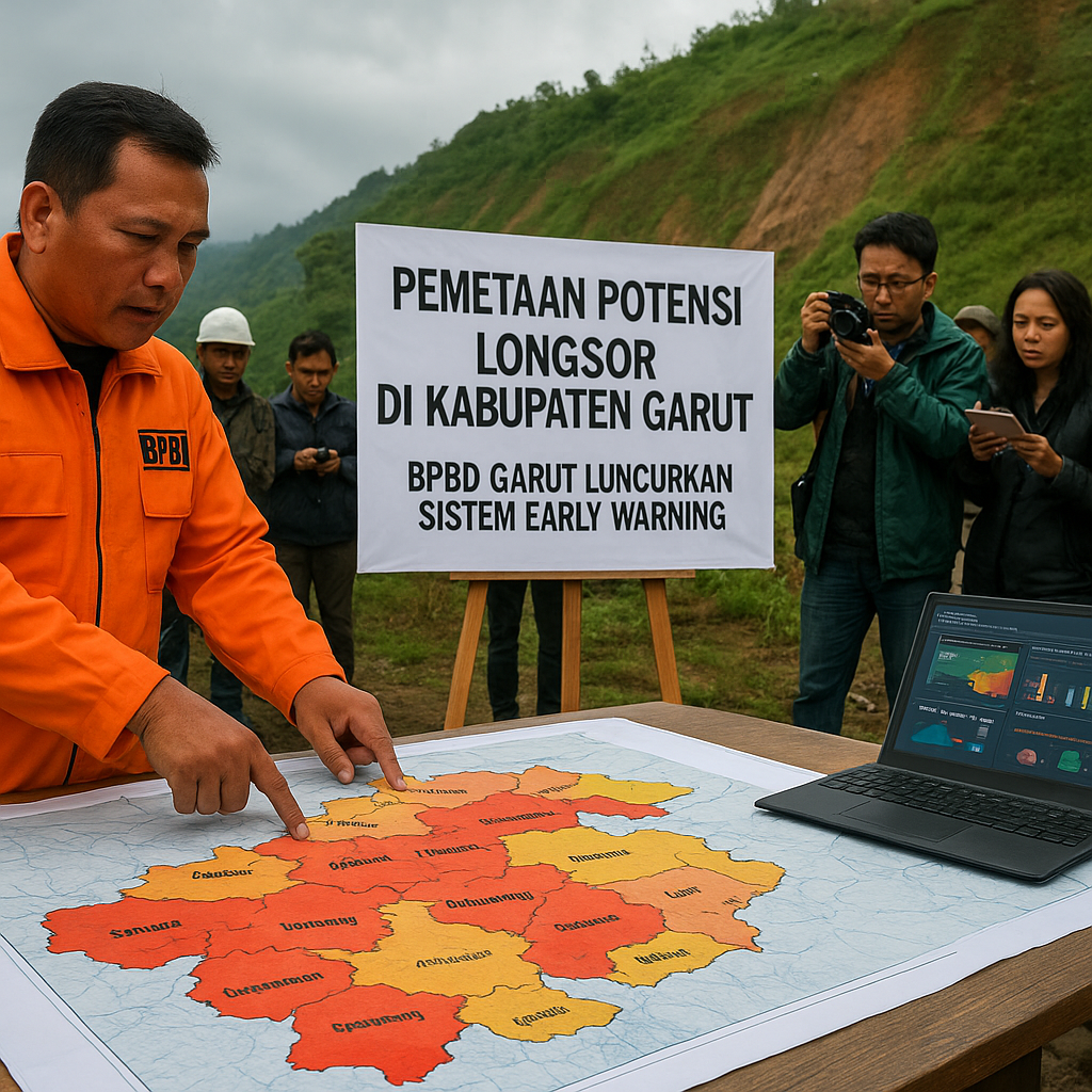 Pemetaan Potensi Longsor di Kabupaten Garut, BPBD Garut Luncurkan Sistem Early Warning