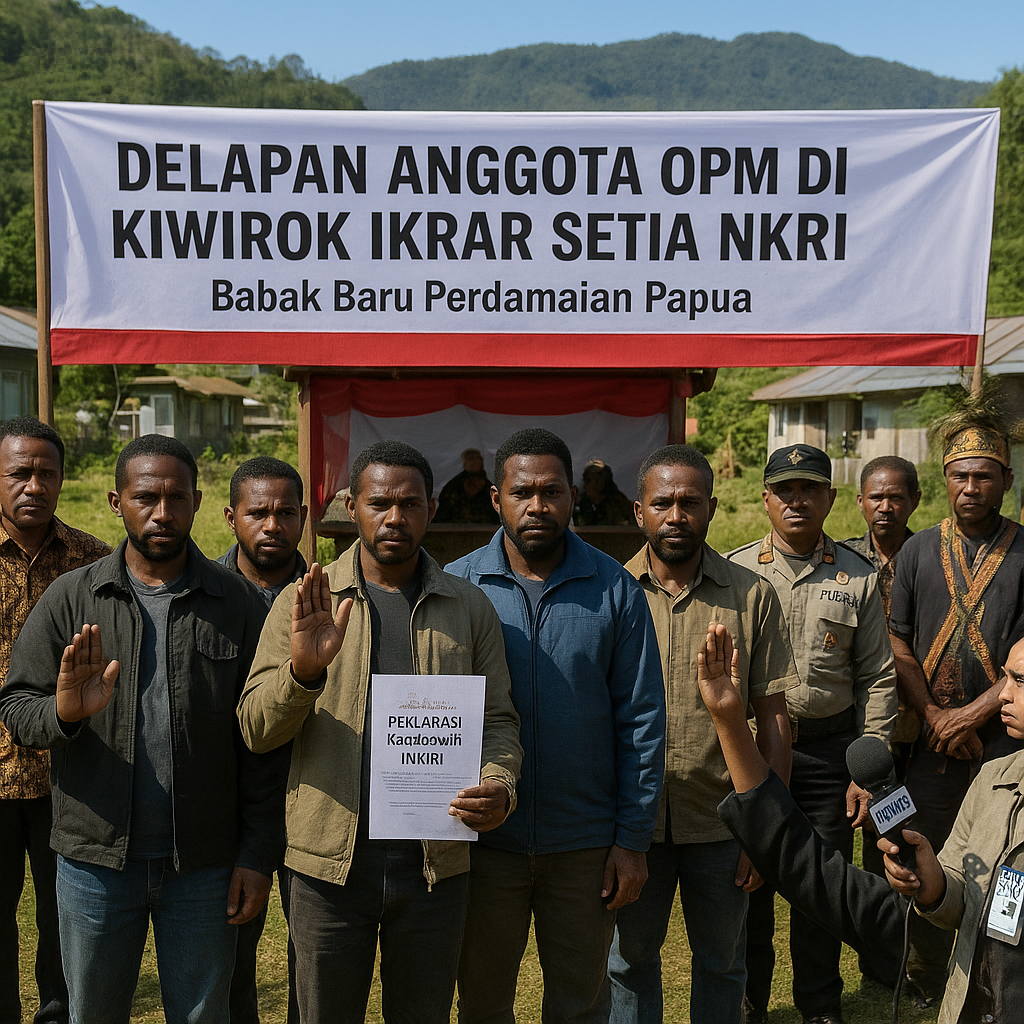 Delapan Anggota OPM di Kiwirok Ikrar Setia NKRI, Babak Baru Perdamaian Papua Mulai Terbuka
