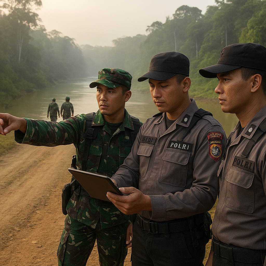 Polri Bantu TNI Amankan Jalur Perbatasan di Kalimantan Utara dari Ancaman Penyusupan