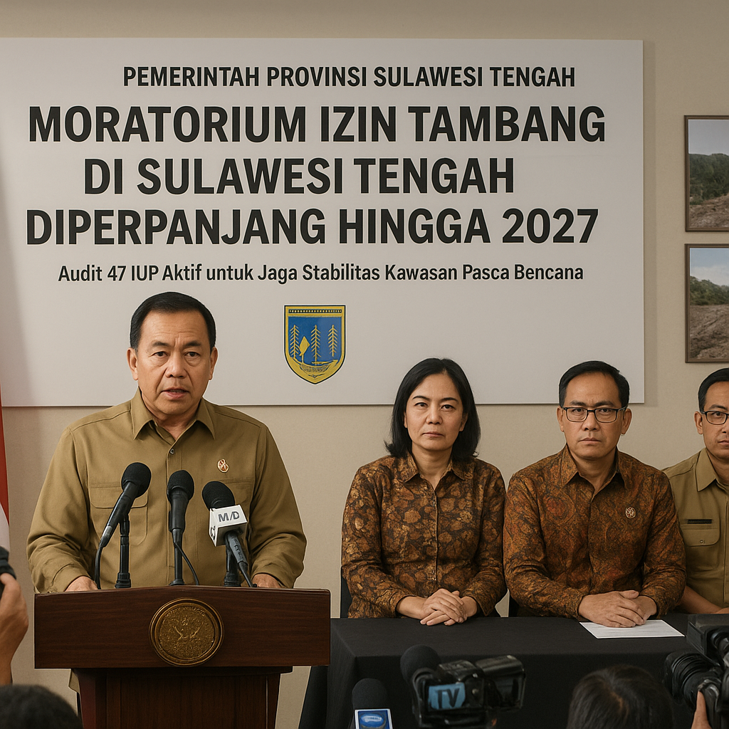 Kebijakan Moratorium Izin Tambang di Sulawesi Tengah Diperpanjang untuk Jaga Stabilitas Kawasan Pasca Bencana
