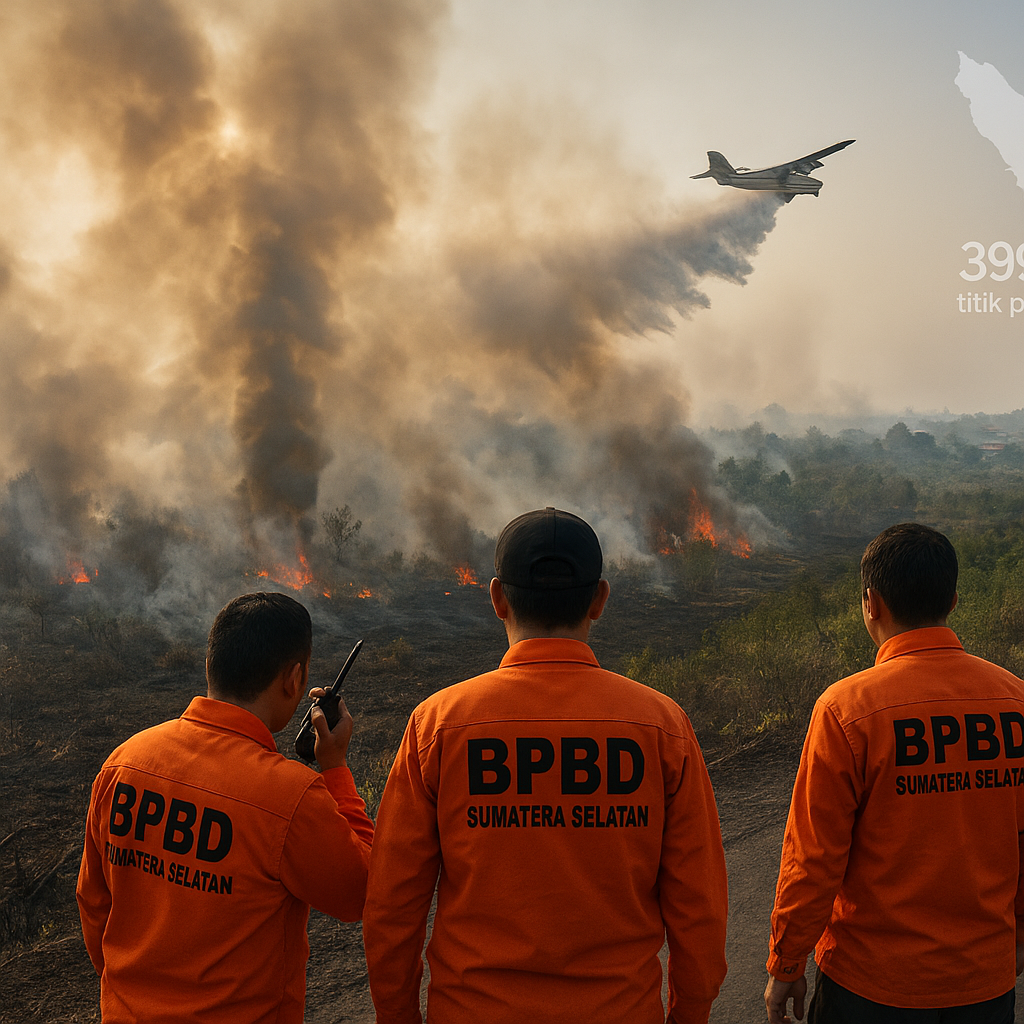 Ancaman Karhutla Meningkat, 399 Titik Panas Terdeteksi di Sumsel Awal Juni 2026