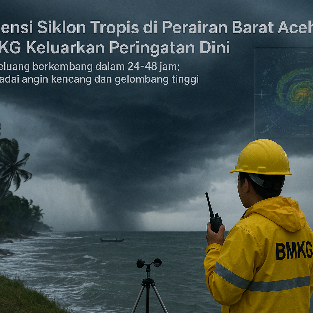 Potensi Siklon Tropis di Perairan Barat Aceh, BMKG Keluarkan Peringatan Dini