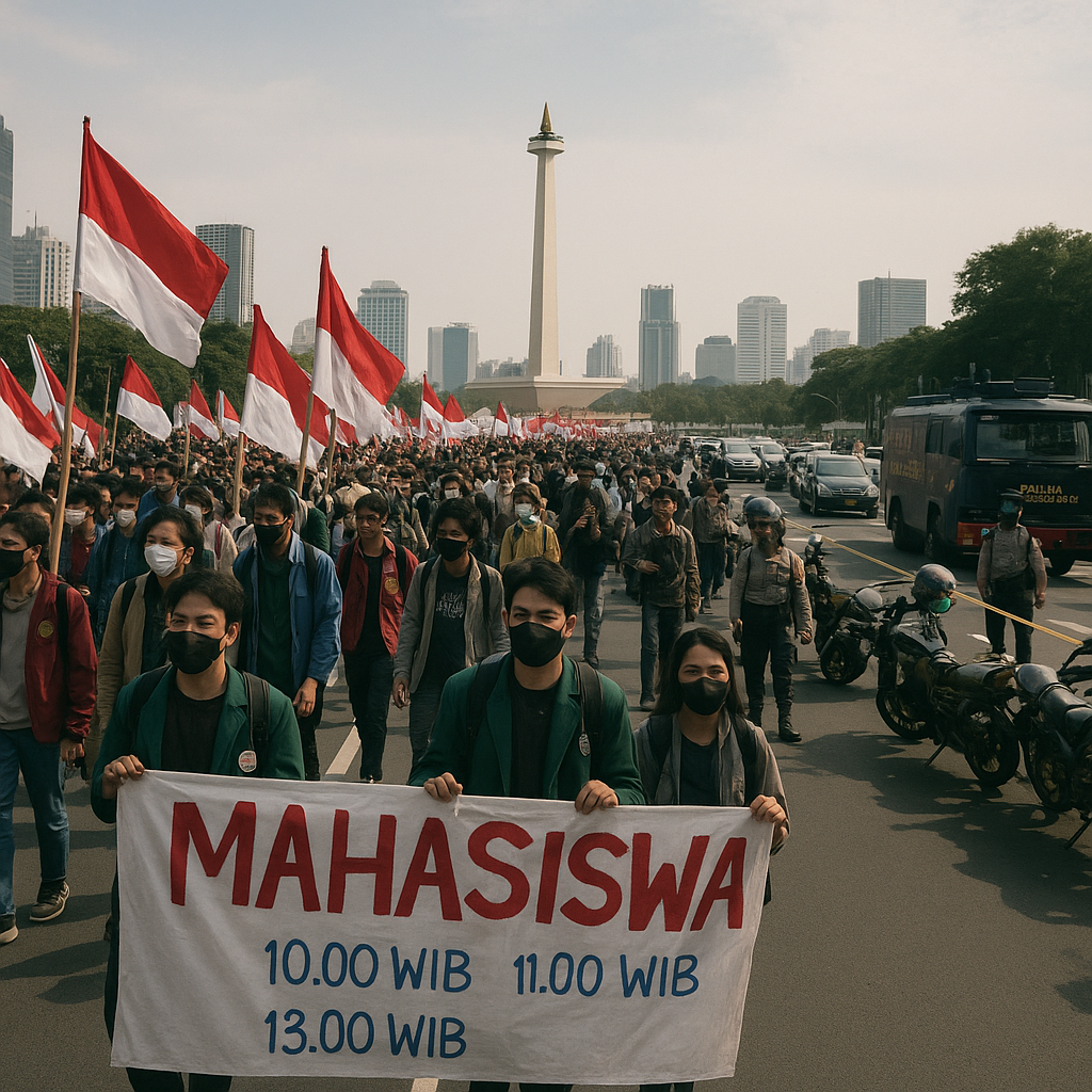 Demo Jakarta Hari Ini Pukul 10.00 WIB, 11.00 WIB dan 13.00 WIB, Mahasiswa dan Pemuda Turun ke Jalan