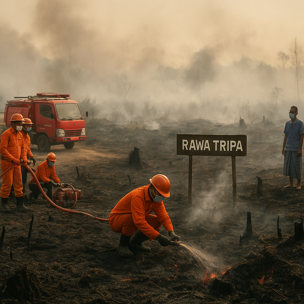 Kebakaran Gambut Rawa Tripa Hanguskan 605 Hektare, Terdeteksi 395 Titik Api di Nagan Raya Aceh