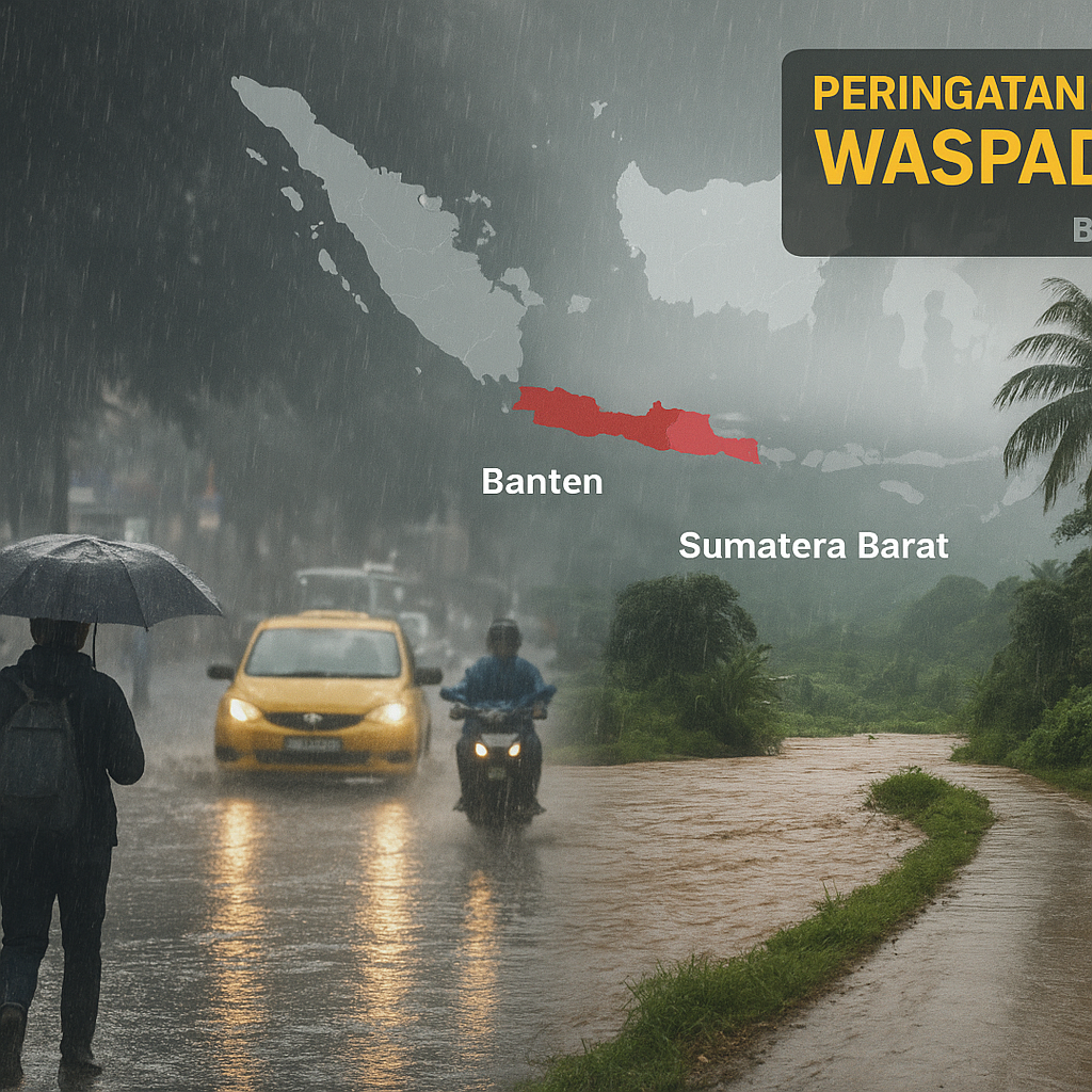 Peringatan Dini Hujan di Indonesia Kamis, 18 Juni 2026: Banten dan Sumatra Barat Waspada
