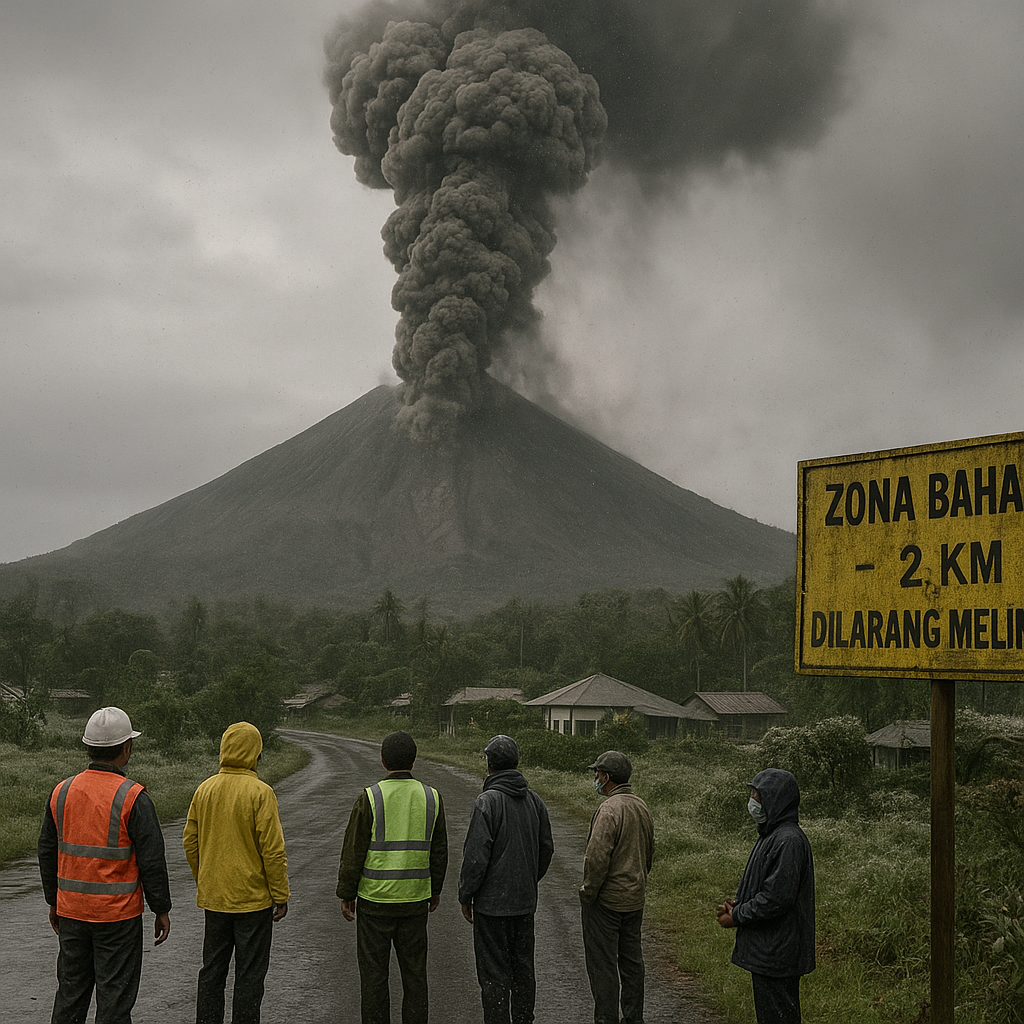 Gunung Ibu Erupsi, Muntahkan Kolom Abu Tebal Setinggi 800 Meter dari Puncak