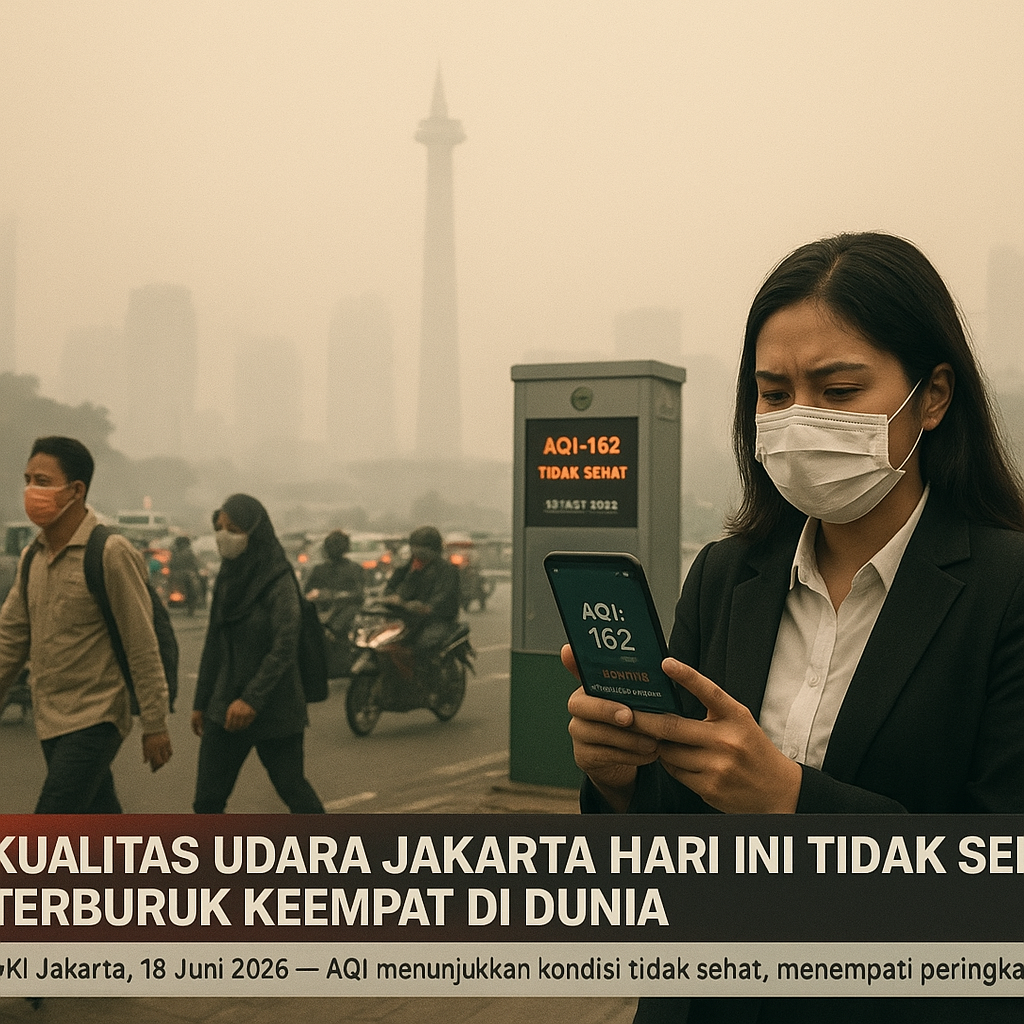 Kualitas Udara Jakarta Hari Ini Tidak Sehat, Terburuk Keempat di Dunia