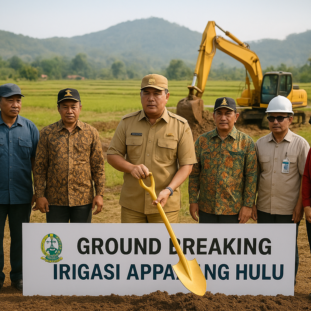 Perkuat Ketahanan Pangan Sinjai, Gubernur Sulsel Ground Breaking Irigasi Apparang Hulu