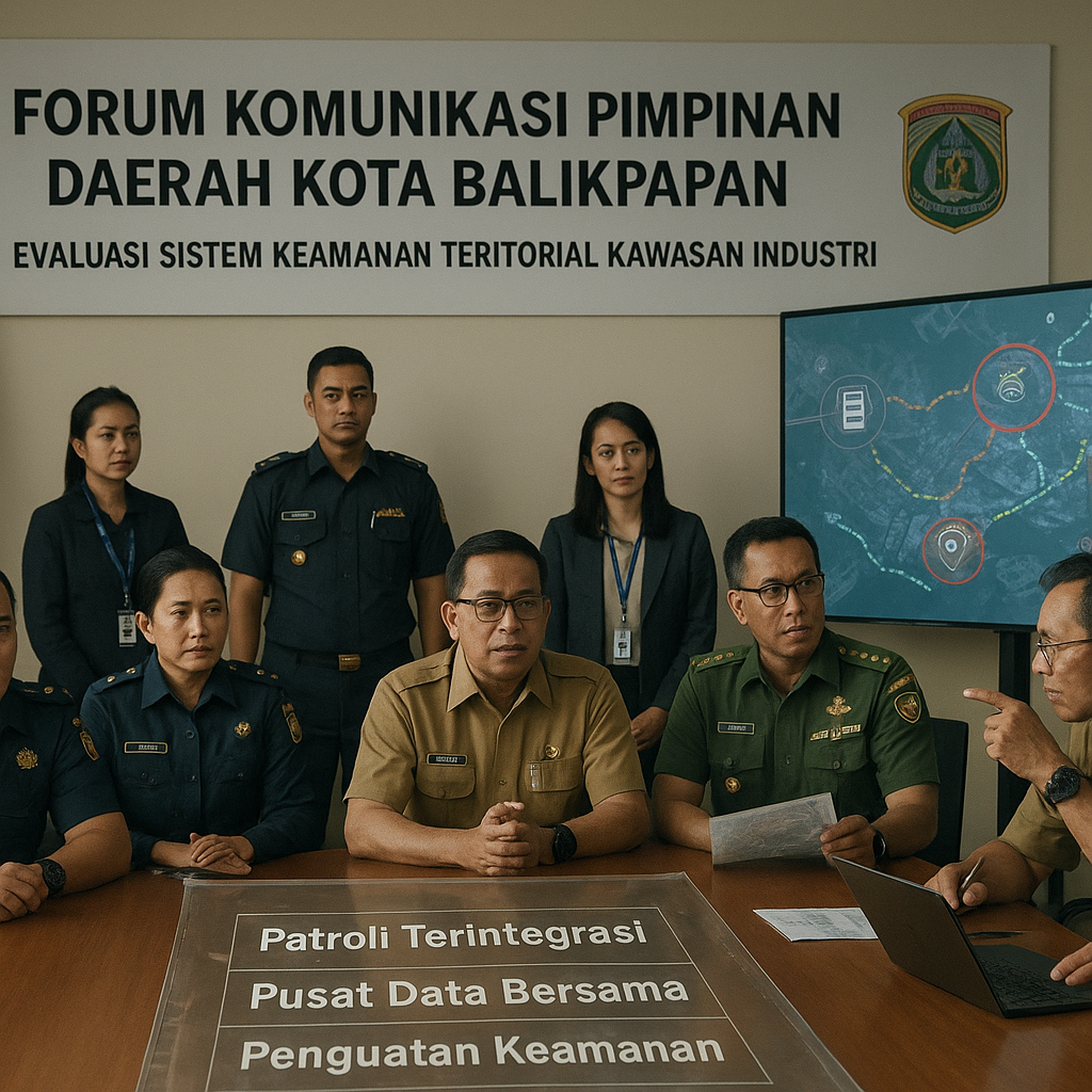 Forum Komunikasi Pimpinan Daerah Kota Balikpapan Evaluasi Sistem Keamanan Teritorial Kawasan Industri