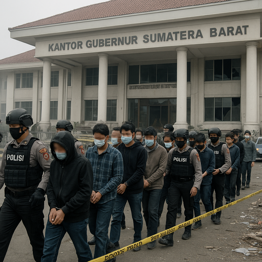 Polisi Amankan 15 Orang Terkait Aksi Unjuk Rasa Anarkis di Depan Kantor Gubernur Sumatera Barat