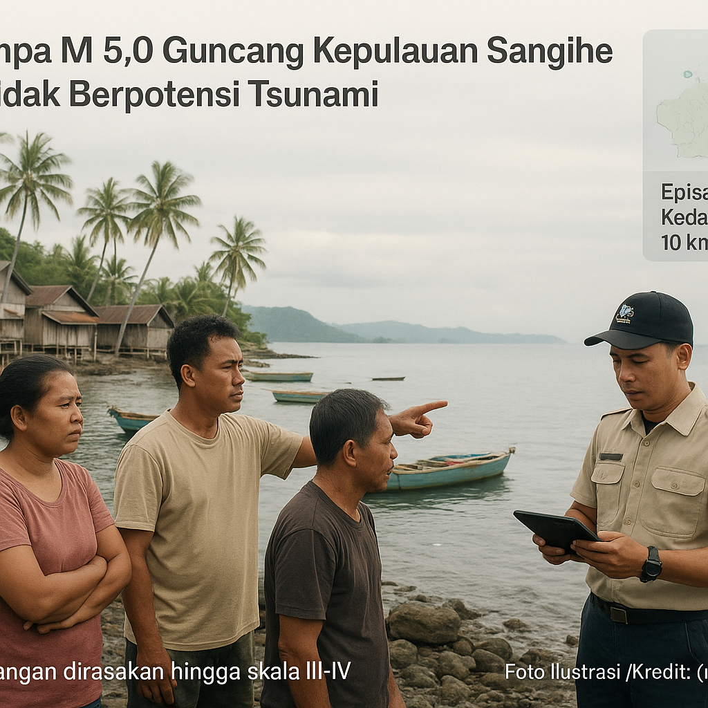 Gempa M 5,0 Guncang Kepulauan Sangihe, Tidak Berpotensi Tsunami