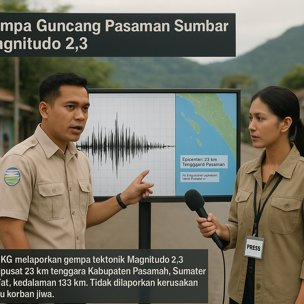 Gempa Guncang Pasaman Sumbar Magnitudo 2,3