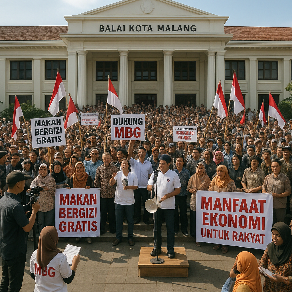 Tanggapi Gelombang Protes Mahasiswa, Ribuan Simpatisan MBG di Malang Gelar Aksi Tandingan