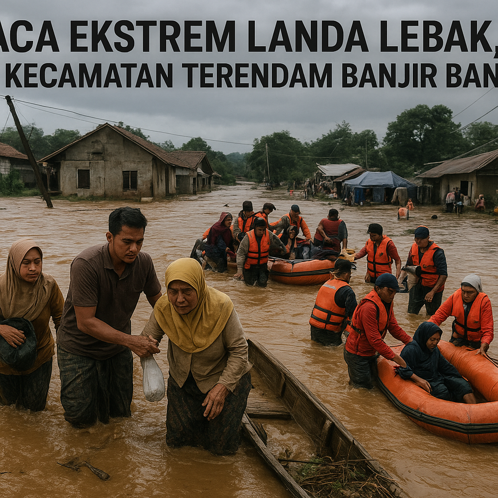 Cuaca Ekstrem Landa Lebak, Dua Kecamatan Terendam Banjir Bandang