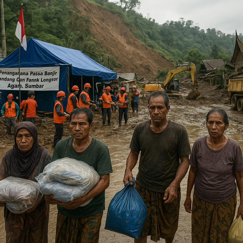 Penanganan Pasca Banjir Bandang dan Tanah Longsor di Agam, Sumbar