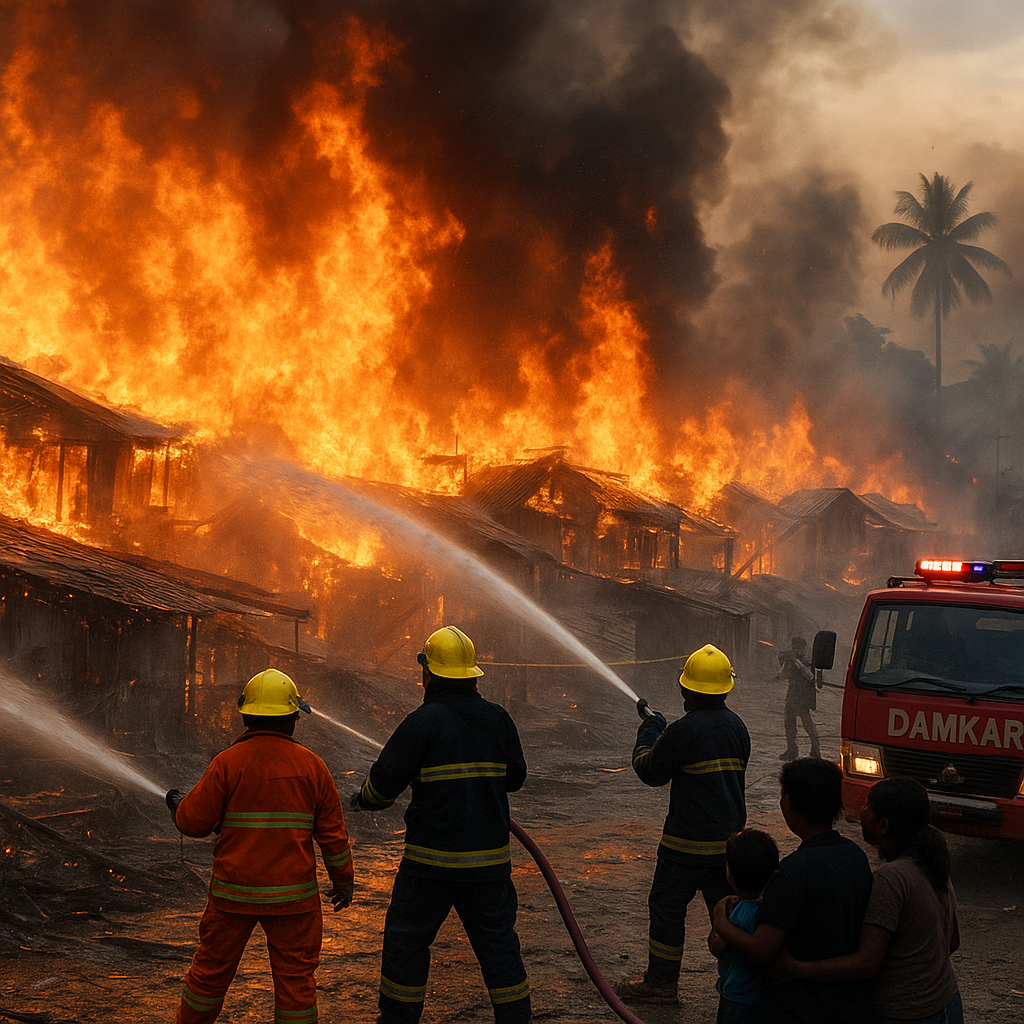 BREAKING NEWS: Kebakaran Hebat di Klademak II Pantai Sorong, Puluhan Rumah Ludes
