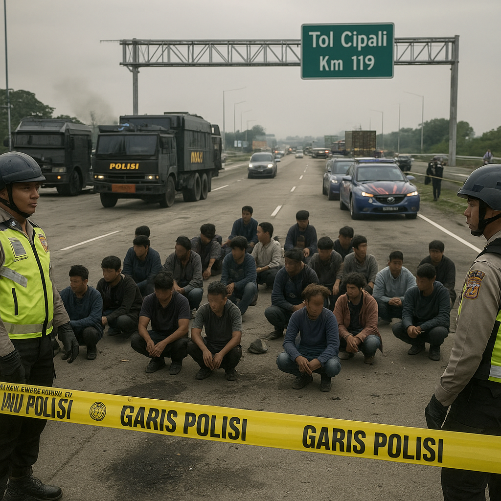 Polisi Amankan 21 Orang Terkait Kerusuhan di Tol Cipali Km 119