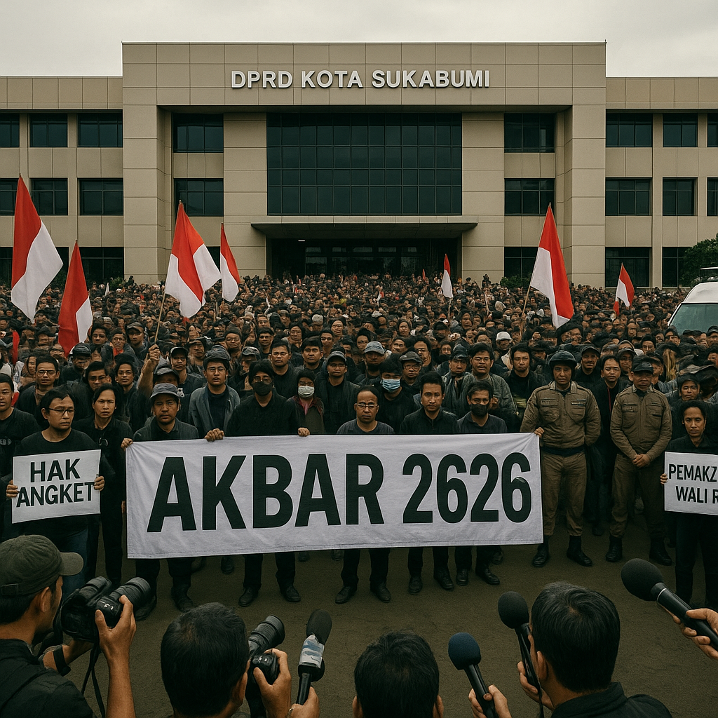 Ratusan Massa 'Akbar 2626' Geruduk DPRD Kota Sukabumi, Tagih Janji Hak Angket dan Pemakzulan Wali Kota