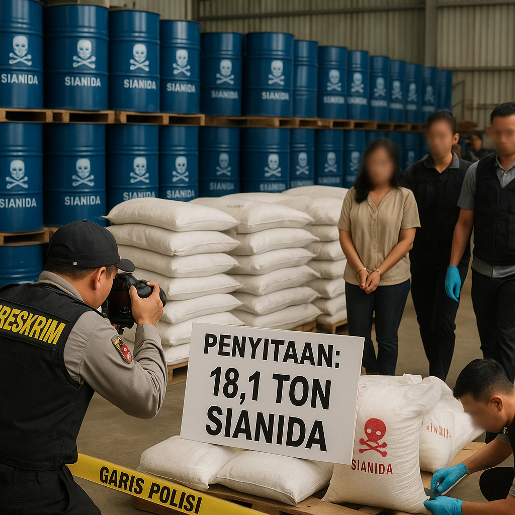 Dittipideksus Bareskrim Sita 18,1 Ton Sianida Ilegal, Dua Tersangka Ditetapkan