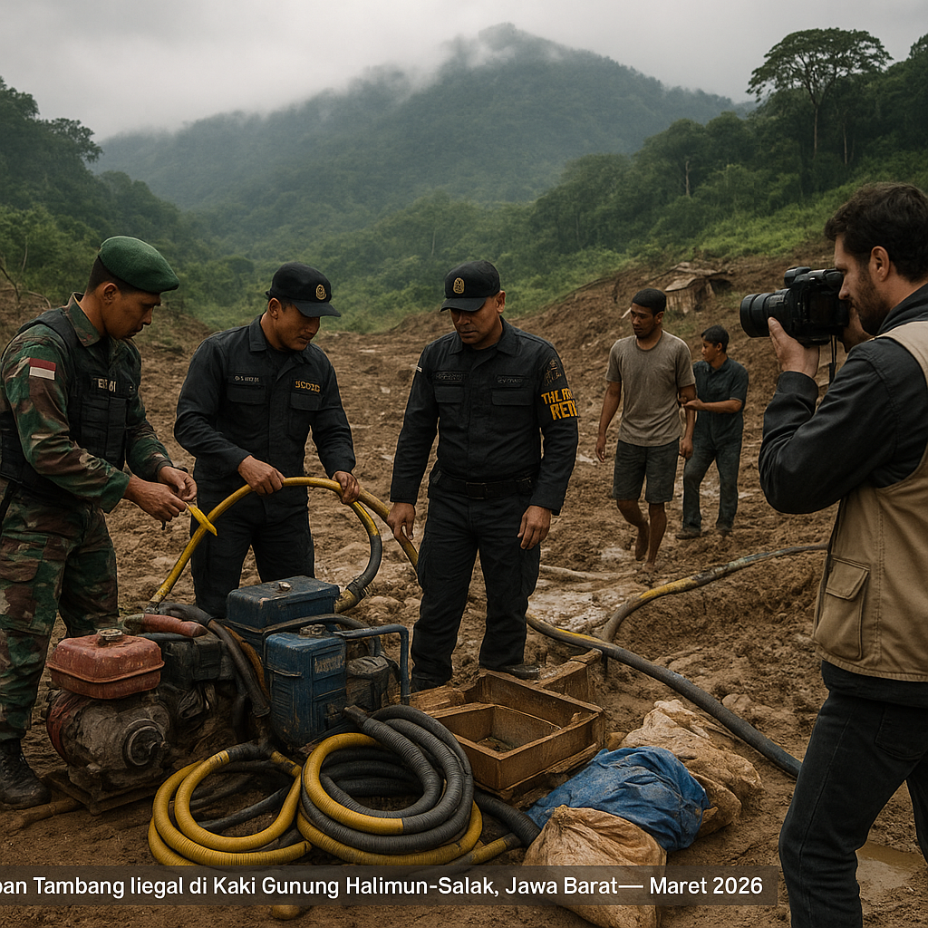 Penertiban Tambang Ilegal di Kaki Gunung Halimun-Salak, Jawa Barat