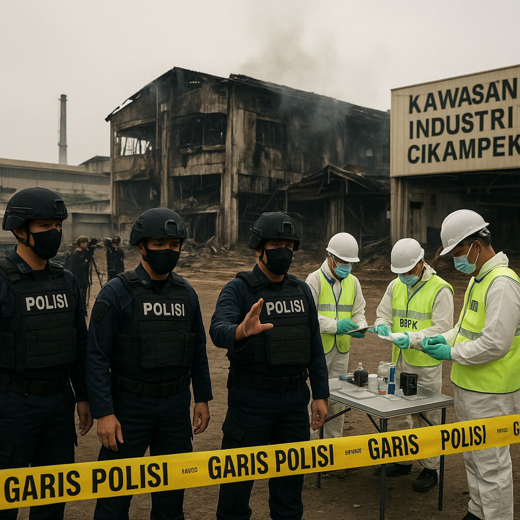 Polda Jabar Amankan Pabrik Kimia Pasca-Kebakaran di Cikampek