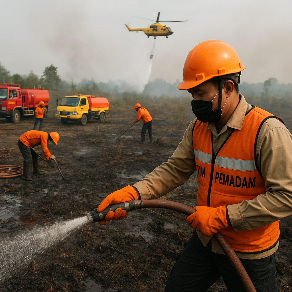 Pemadaman Karhutla Gambut di OKI Berlanjut, Tim Sisir Sisa Titik Api