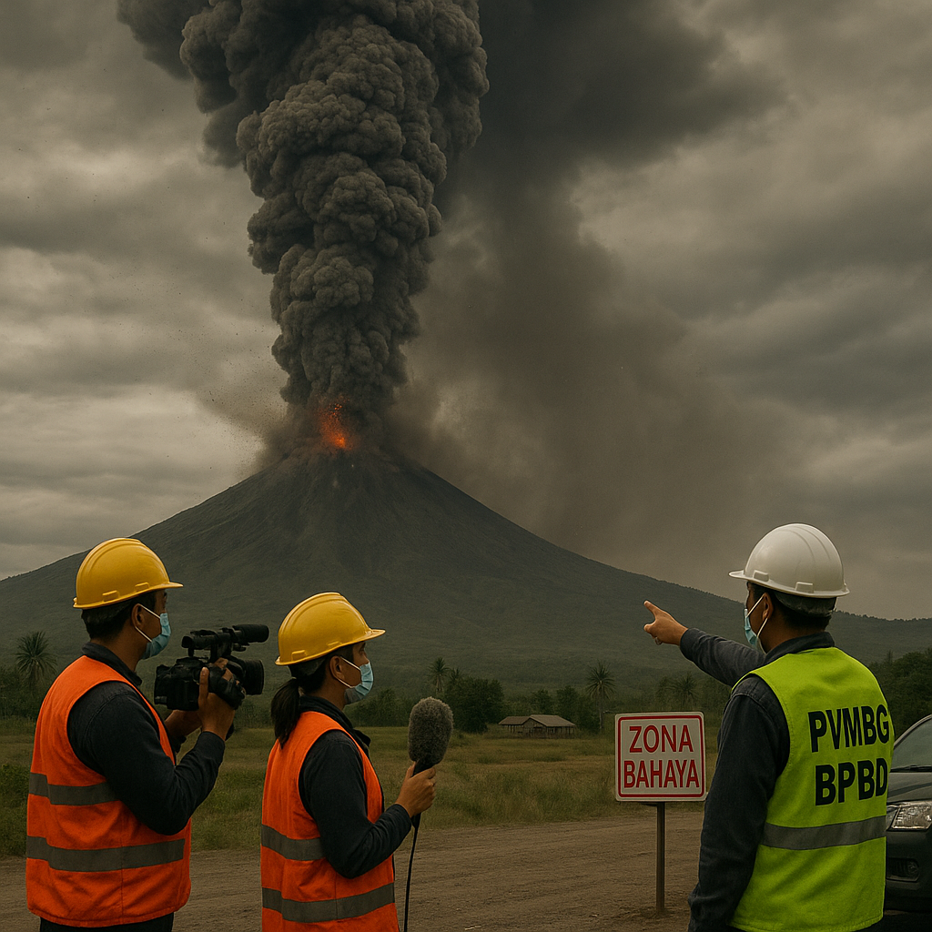Gunung Lewotobi Laki-Laki Erupsi, Muntahkan Abu Vulkanik 1.400 Meter Disertai Gemuruh