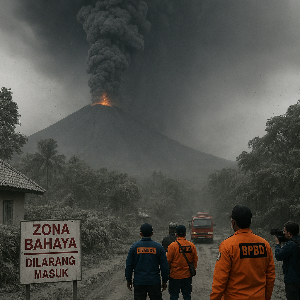 Gunung Semeru Erupsi dengan Tinggi Letusan Hingga 1 Kilometer di Atas Puncak