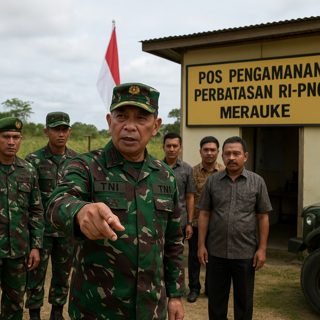 Pangdam Cenderawasih Tinjau Pos Pengamanan Perbatasan RI-PNG di Merauke
